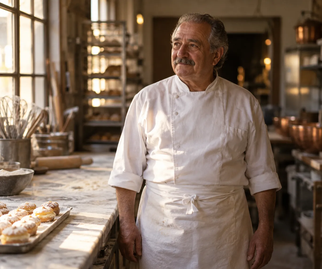 José Borrachero, maestro pastelero de Güerri, en el obrador